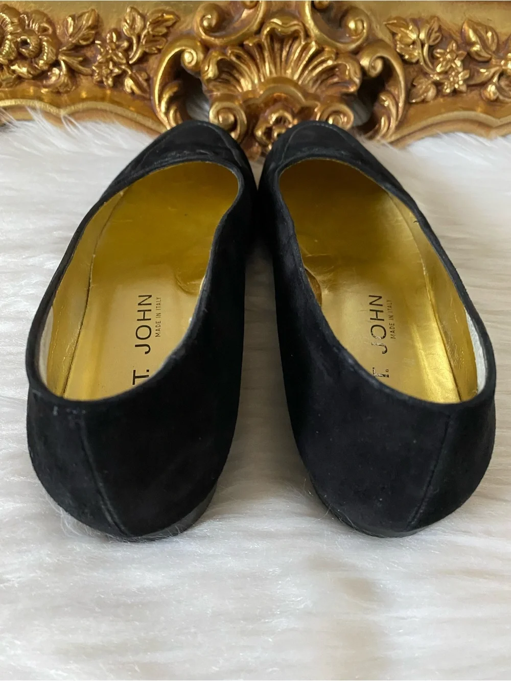 St John Vintage Black Suede Loafers